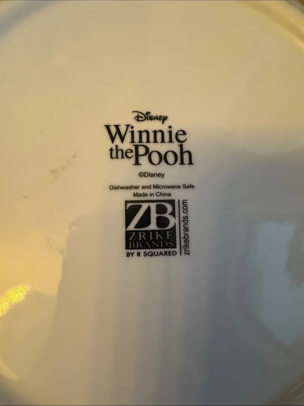 Disney White Winnie the Pooh & Piglet Ceramic Bowl